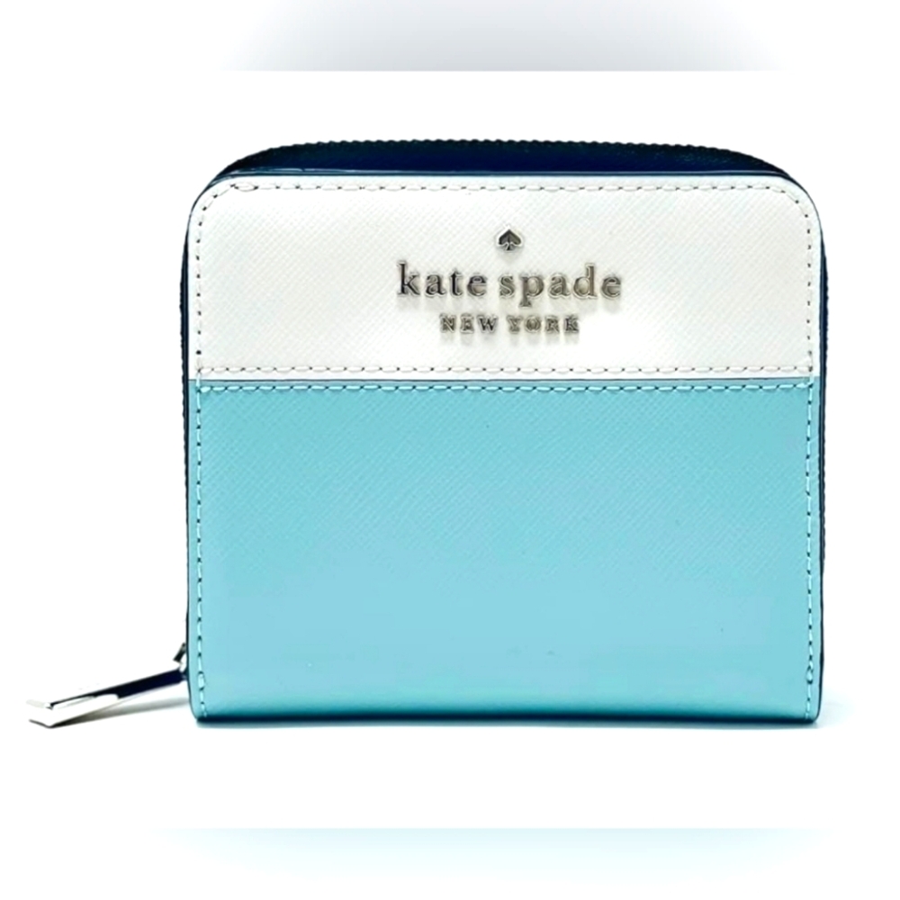 NWT Kate Spade Staci Colorblock Poolside Small Zip Around Wallet